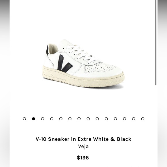 Women’s Veja V-10 Sneaker in Extra White & Black - Picture 1 of 9
